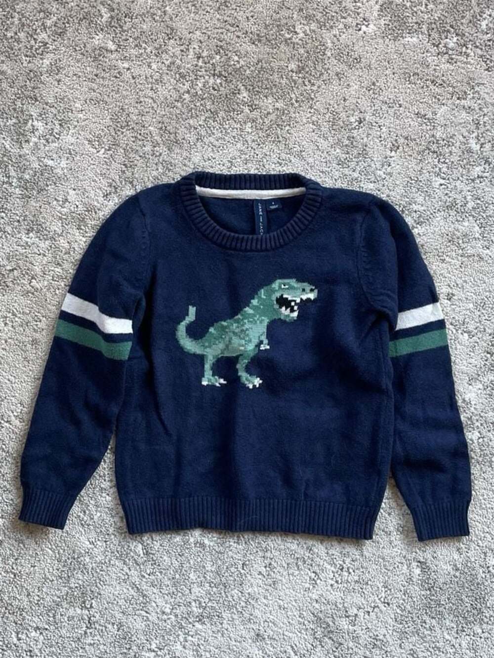 Janie and Jack The Dinosaur Striped Sweater Size 4